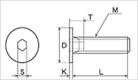 六角穴付極低頭ボルト設定図