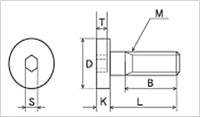 六角穴付極低頭ボルト設定図