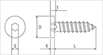 六角穴付極低頭タッピンネジAタイプ設定図