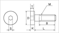 六角穴付低頭ボルト 設定図