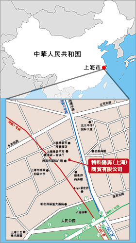 特科陽馬（上海）商貿有限公司の地図